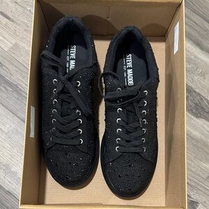 Steve Madden Black Sparkle Sneakers